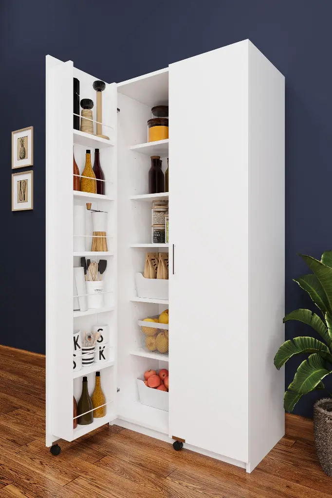 Mutfak Kiler Dolabı MK-01 | Beyaz 180 cm | Asra Trend